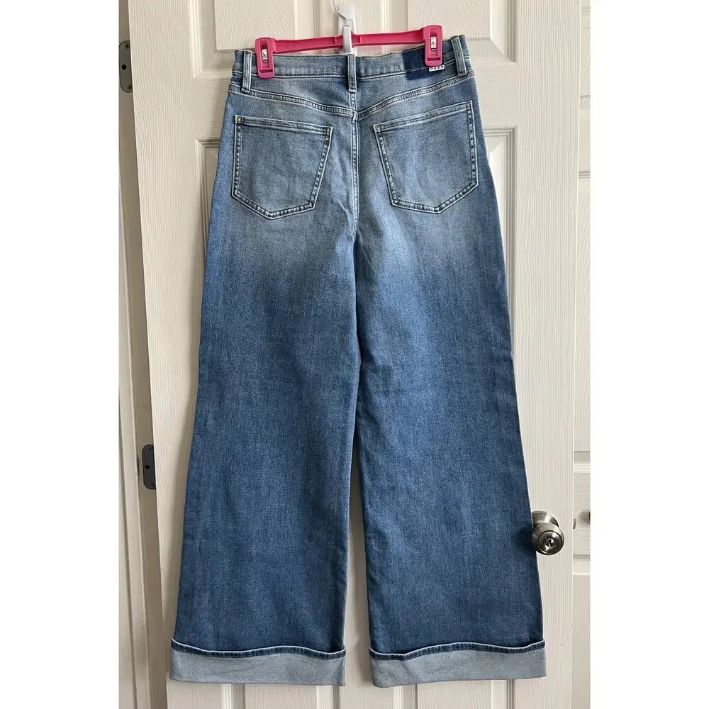 DAZE DENIM Far Out High Rise Wide Leg Cuff Hug Your Body Jeans In Big Break 30 - Picture 6 of 15
